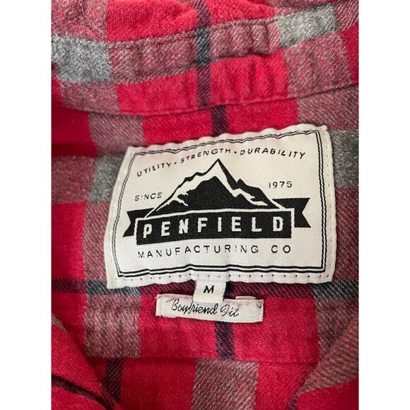 Madewell x Penfield Classic Slim Flannel warm n cozy layers red plaid gray black - Picture 8 of 10